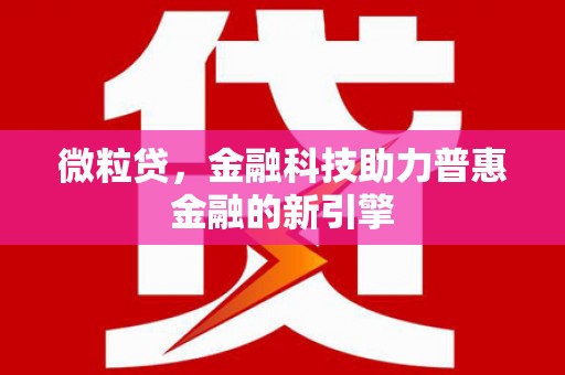 安县微粒贷，金融科技助力普惠金融的新引擎