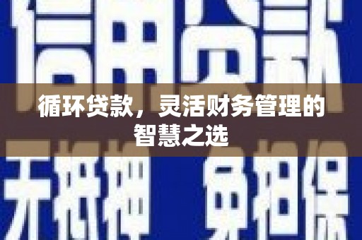 安县循环贷款，灵活财务管理的智慧之选