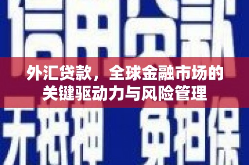安县外汇贷款，全球金融市场的关键驱动力与风险管理