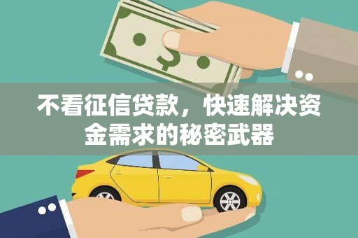 安县不看征信贷款，快速解决资金需求的秘密武器