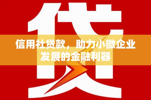 安县信用社贷款，助力小微企业发展的金融利器