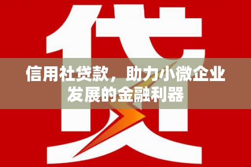 安县信用社贷款，助力小微企业发展的金融利器