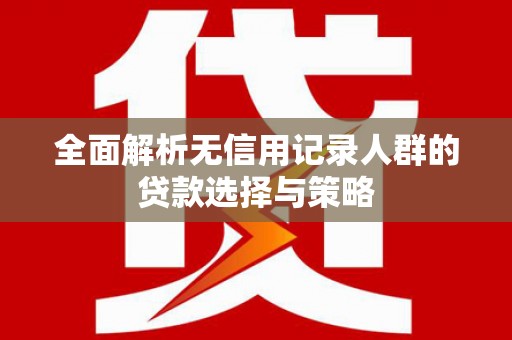 安县全面解析无信用记录人群的贷款选择与策略